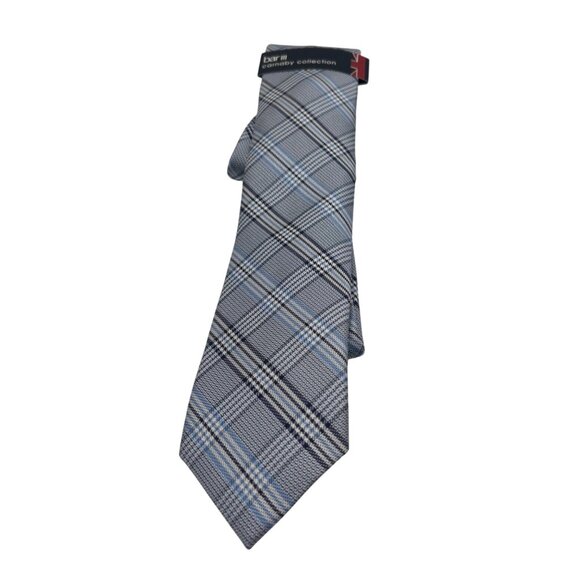 BAR III  Carnaby Collection Harp Plaid Men’s Necktie, Blue, OS - Picture 1 of 8